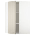 White Stensund Beige Corner Wall Cabinet with Shelves Y631937