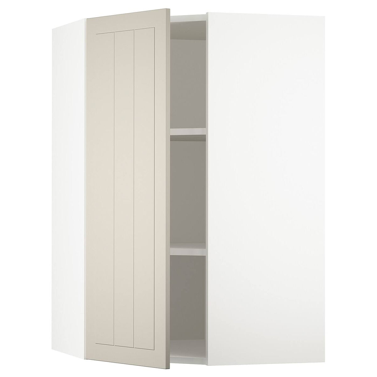 White Stensund Beige Corner Wall Cabinet with Shelves Y631937