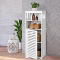 White 5 Tiers Floor Standing Storage Cabinet with Door and Shelf H8919