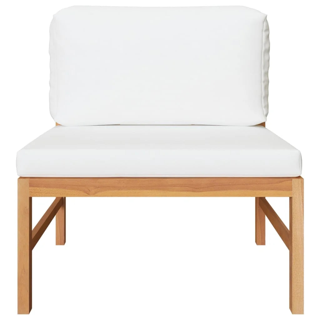 Cream Cushions Solid Teak Wood Sofa F3718