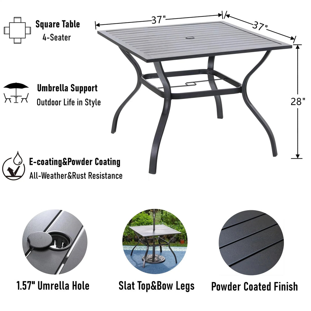 5-Piece Outdoor Patio Dining Set with Steel Frame Q841