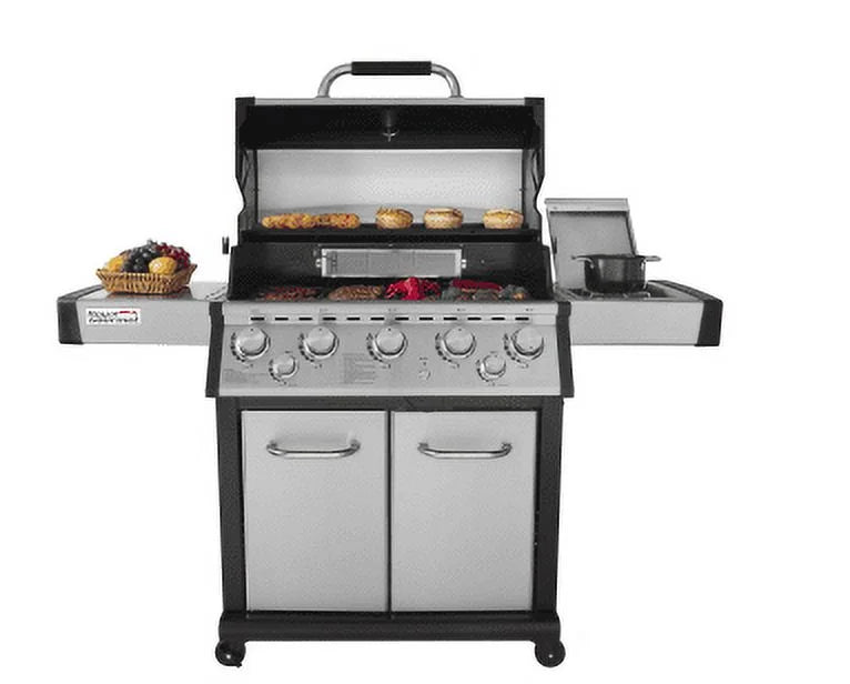 5-Burner Gas Grill with Infrared Rear Burner, Side Burner, Stainless Steel Q668