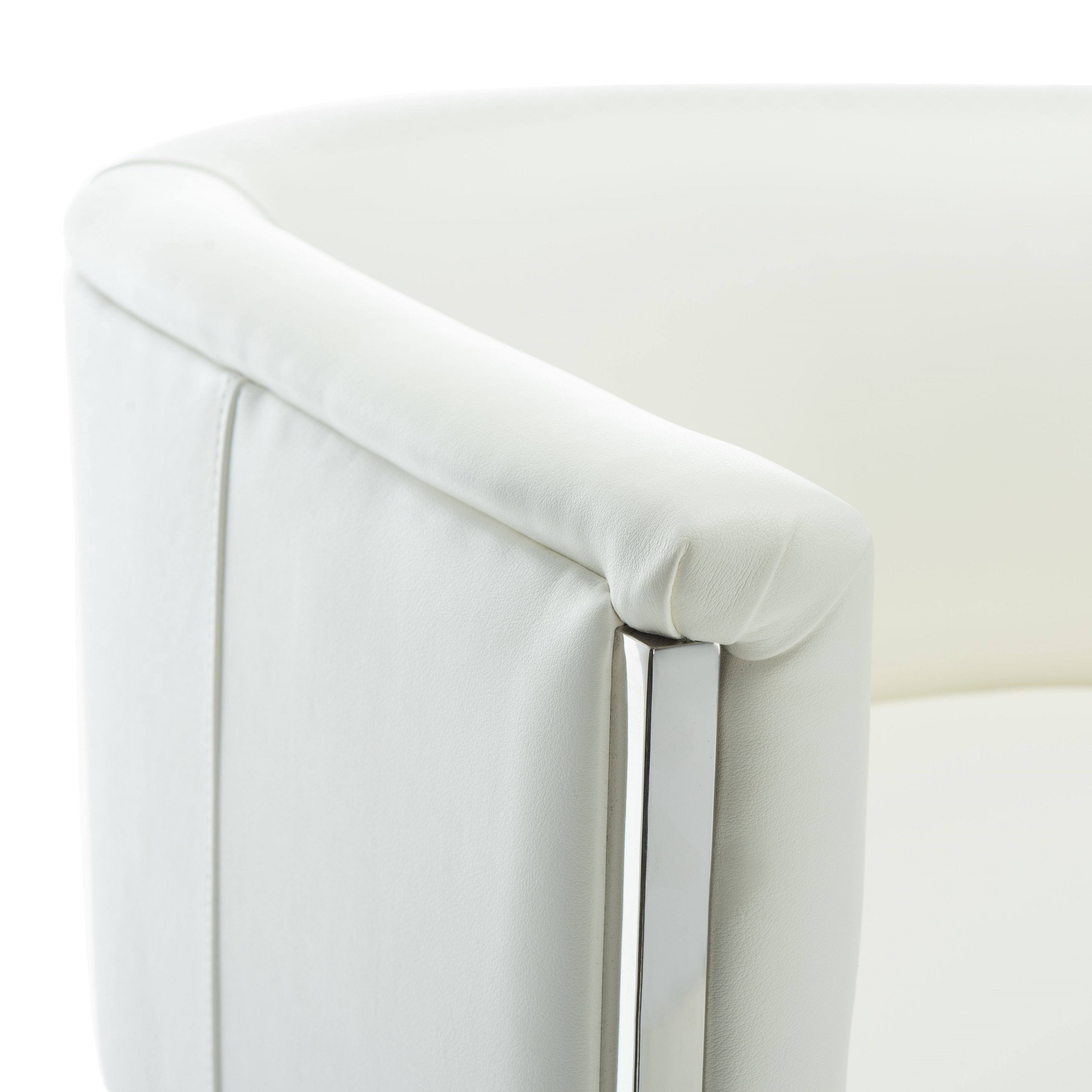White Leather Bar Stool V551309