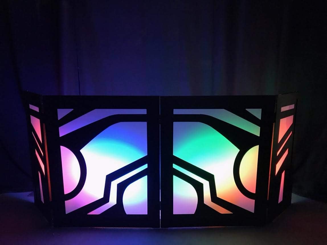 DJ Facade 4 Panels Black Frame with Fabric W914