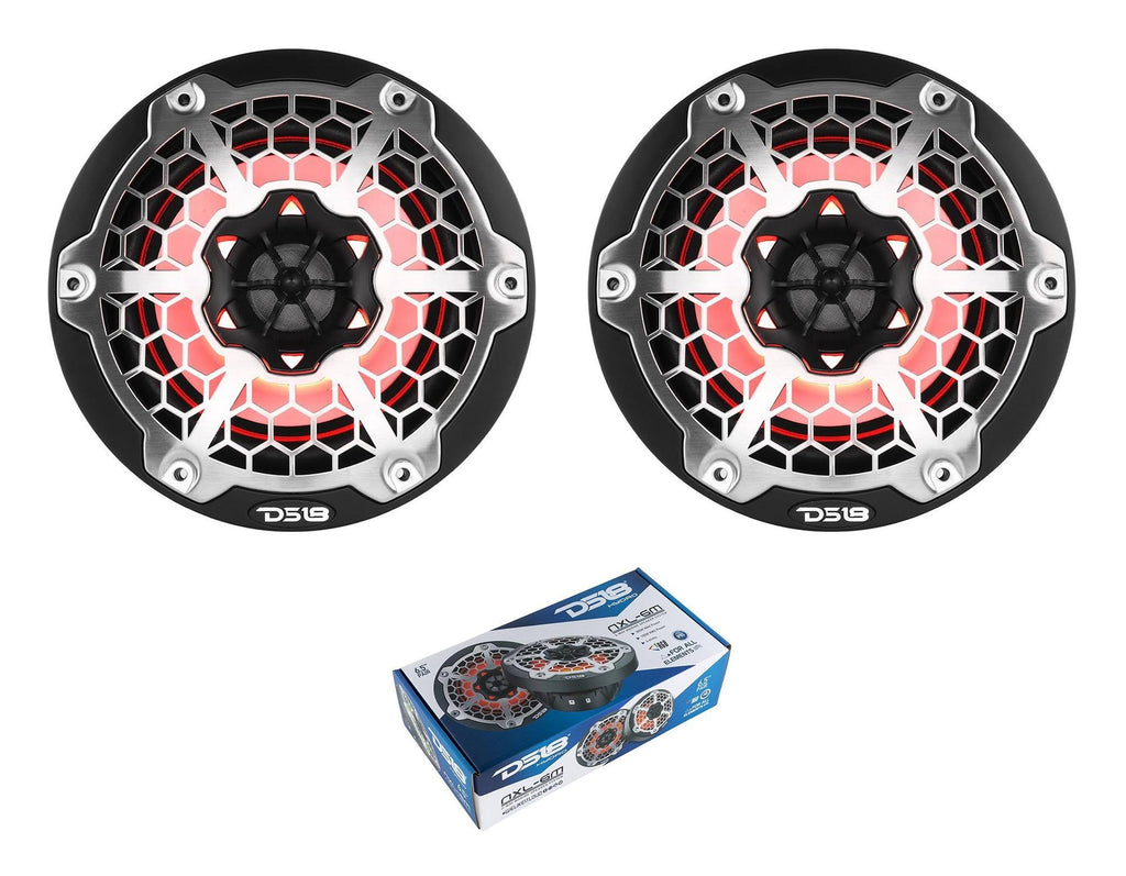 Black 2-Way Marine Speakers with RGB LED Lighting L5161