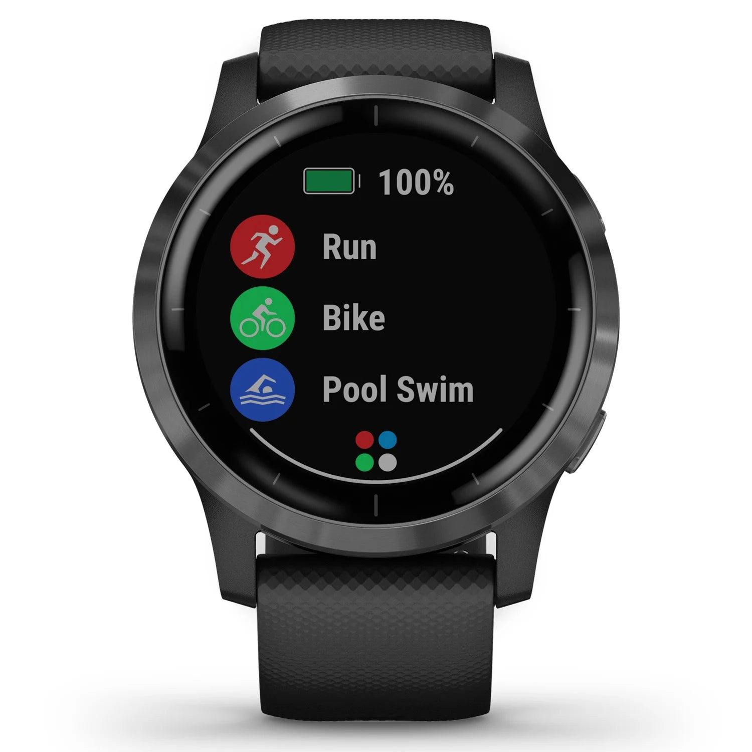 vívoactive 4 Slate Stainless Steel Bezel Black Case Silicone Band Q298041