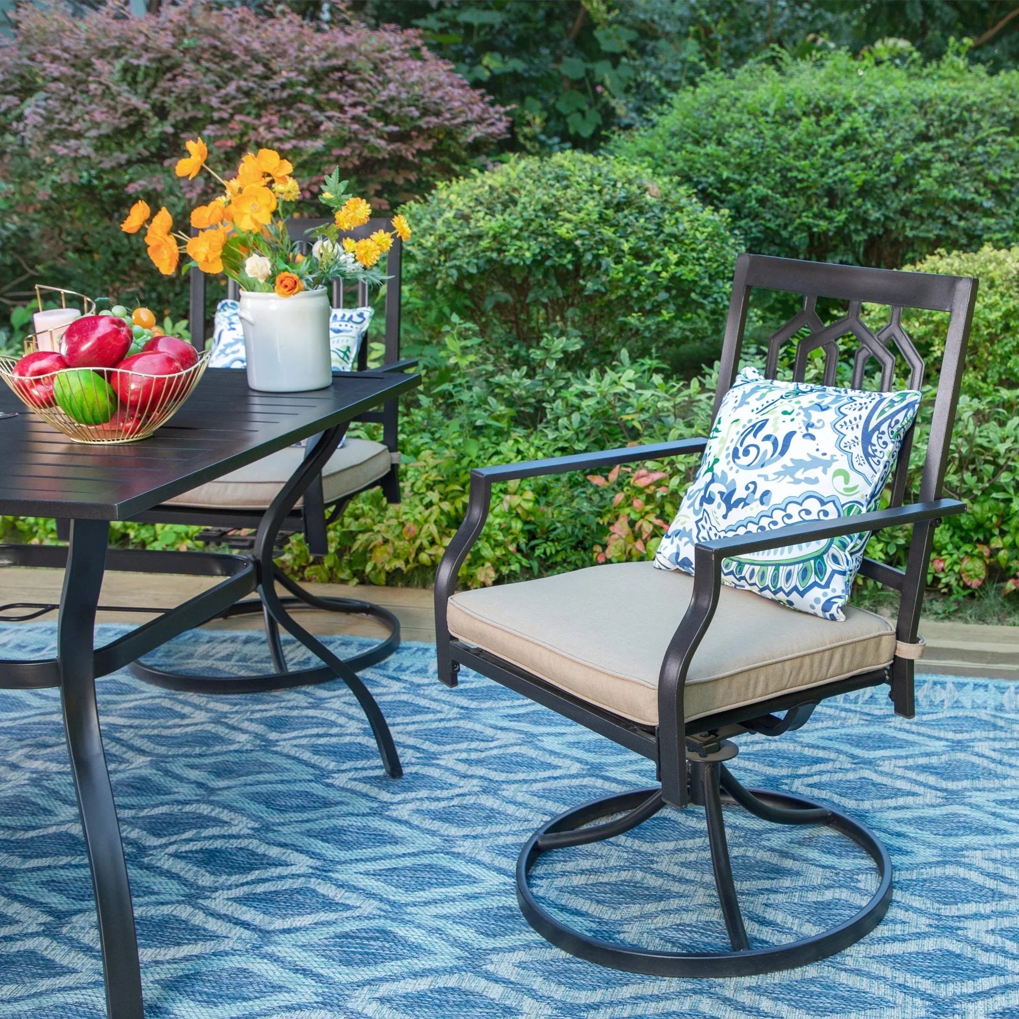 5-Piece Outdoor Patio Dining Set with Steel Frame Q841