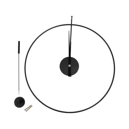 Black Wall Clock Pendulum Silent Quartz Movement Y435