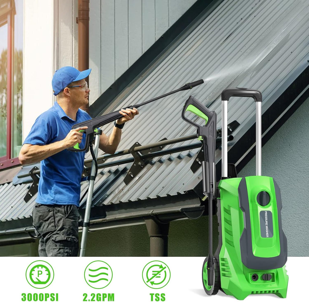 Electric Power Washer 3000 PSI 2.2 GPM with Adjustable Spray Nozzle Foam Cannon M233