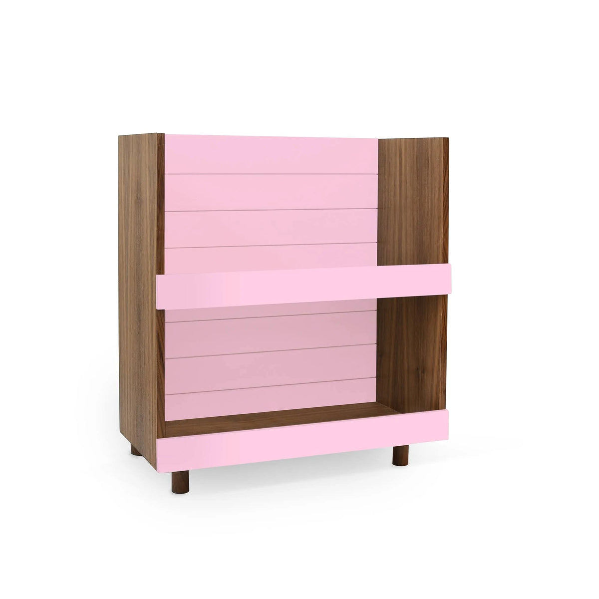 Kids Bookcase Walnut Pink P108392