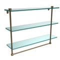 22 inch Triple Tiered Glass Shelf with Towel Bar, Brushed Bronze U701015