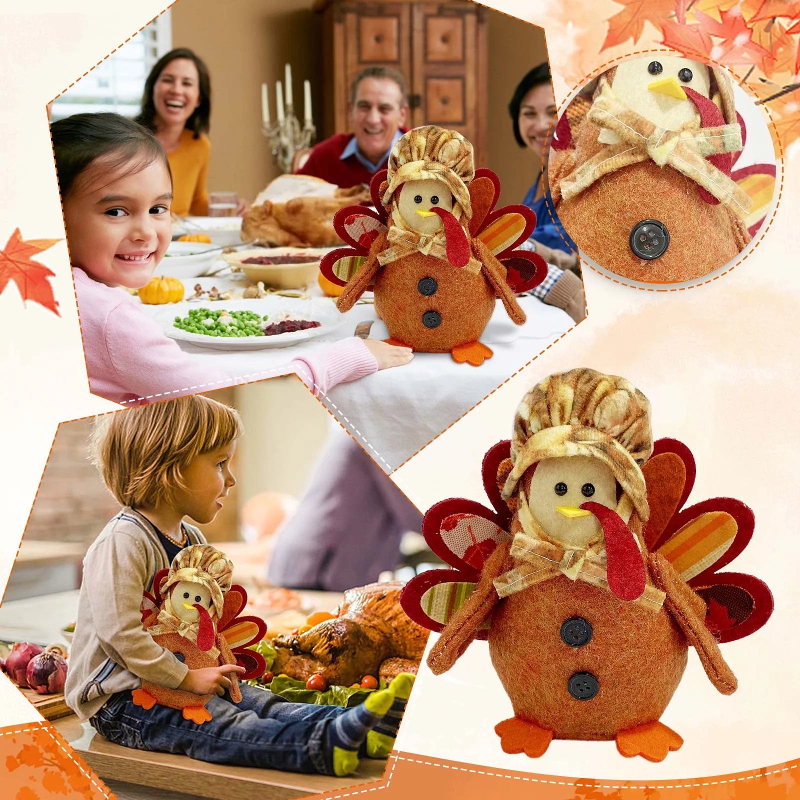 Maple Turkey Sunflower Thanksgiving Decoration Y3698