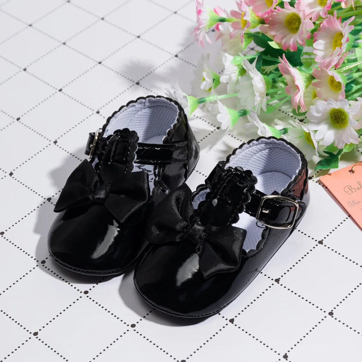 Baby Girls Mary Jane Bowknot Soft Sole PU Leather Princess Flats V6978