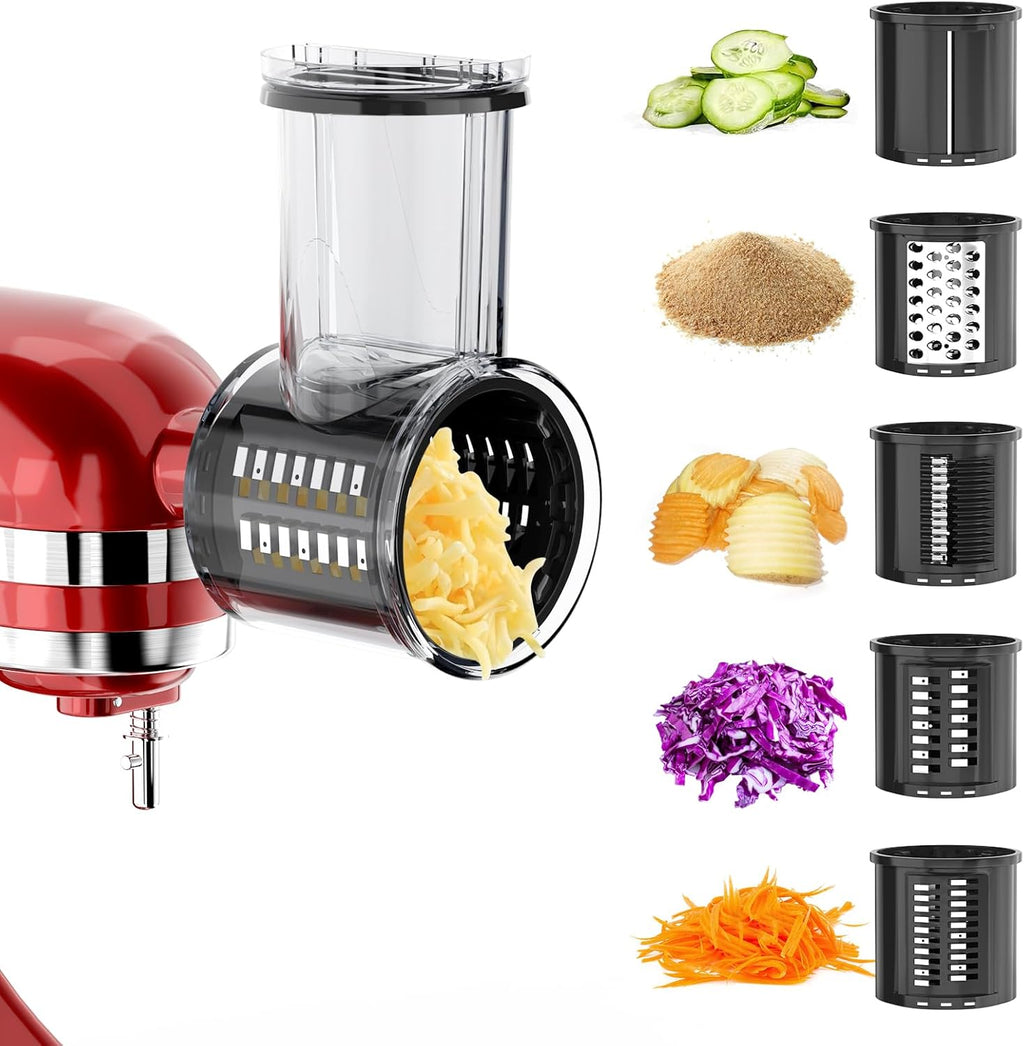 5 Blades Cheese Grater Slicer Shredder Attachment for KitchenAid Stand Mixer P414