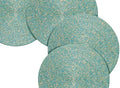 Gold White 13" Round Set of 4 Beaded Placemat G793076