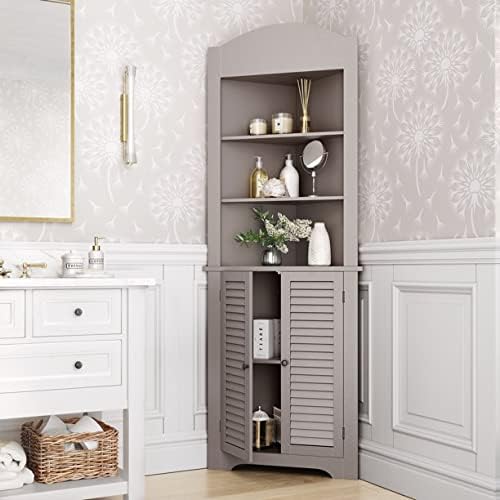 Taupe Tall Corner Cabinet T74636