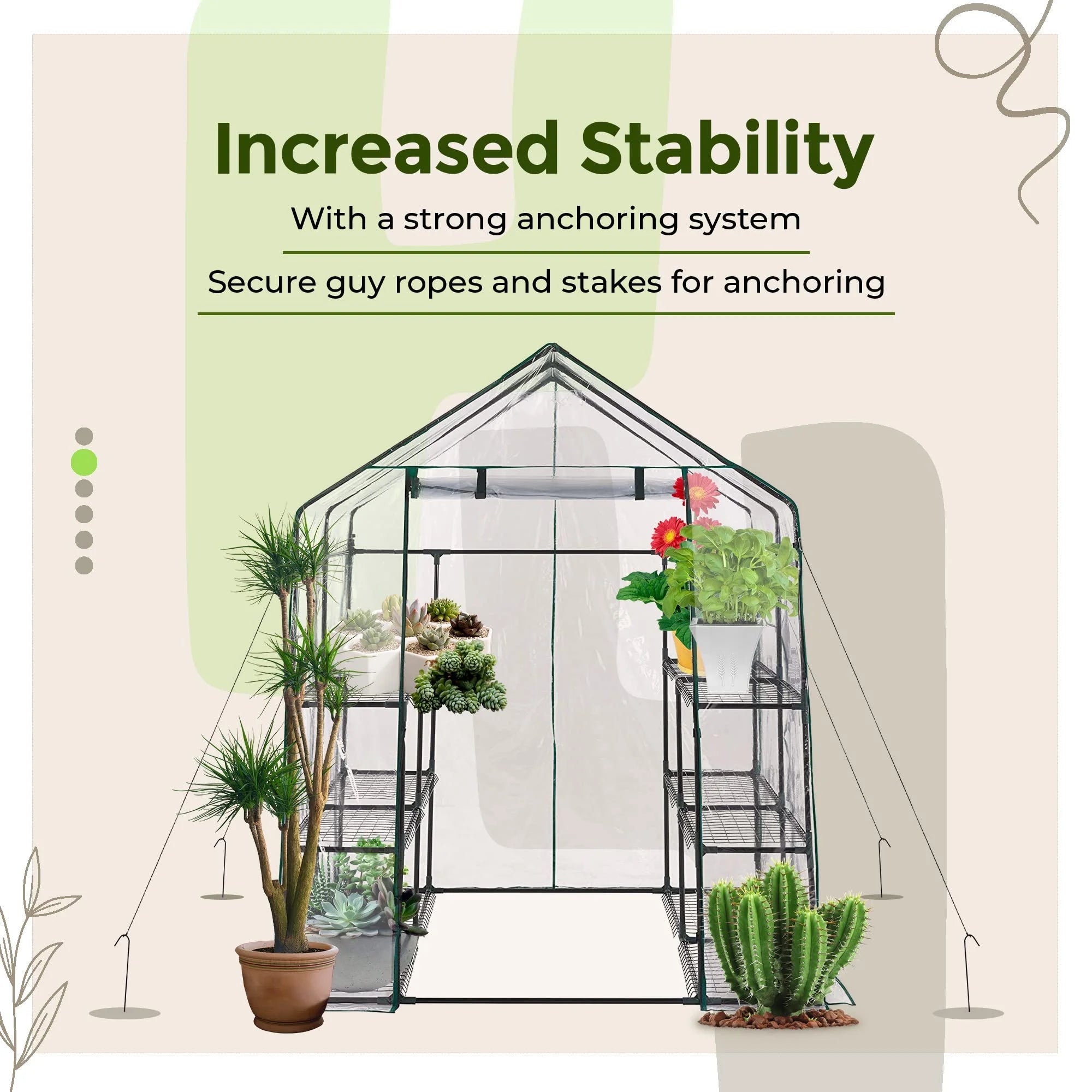 Walk-in Greenhouse with Plant Rack G1942
