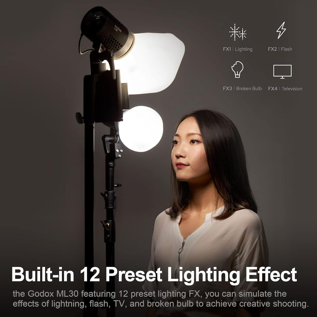 ML30 LED Video Light 5600K CRI96+ TLCI 97+ Q424048