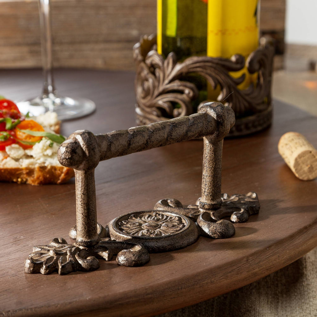 Wood Lazy Susan with Metal Handles C176776