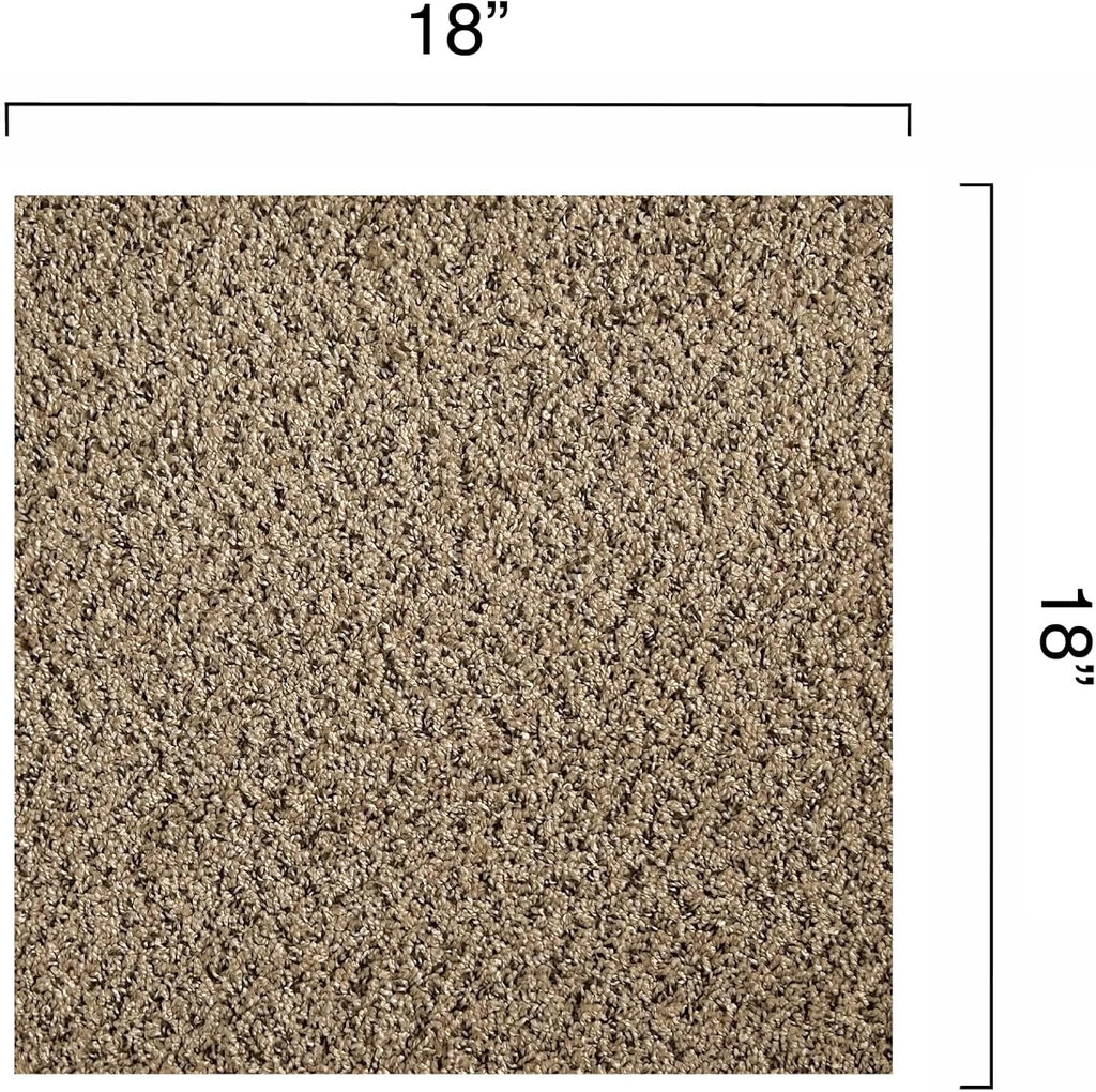 Whitewater 18 x 18 Peel and Stick Carpet Tile Squares, 10 Tiles Per Carton I51287