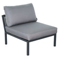 Modern Aluminum Sectional Armless Chair in Dark Gray and Pebble K331084
