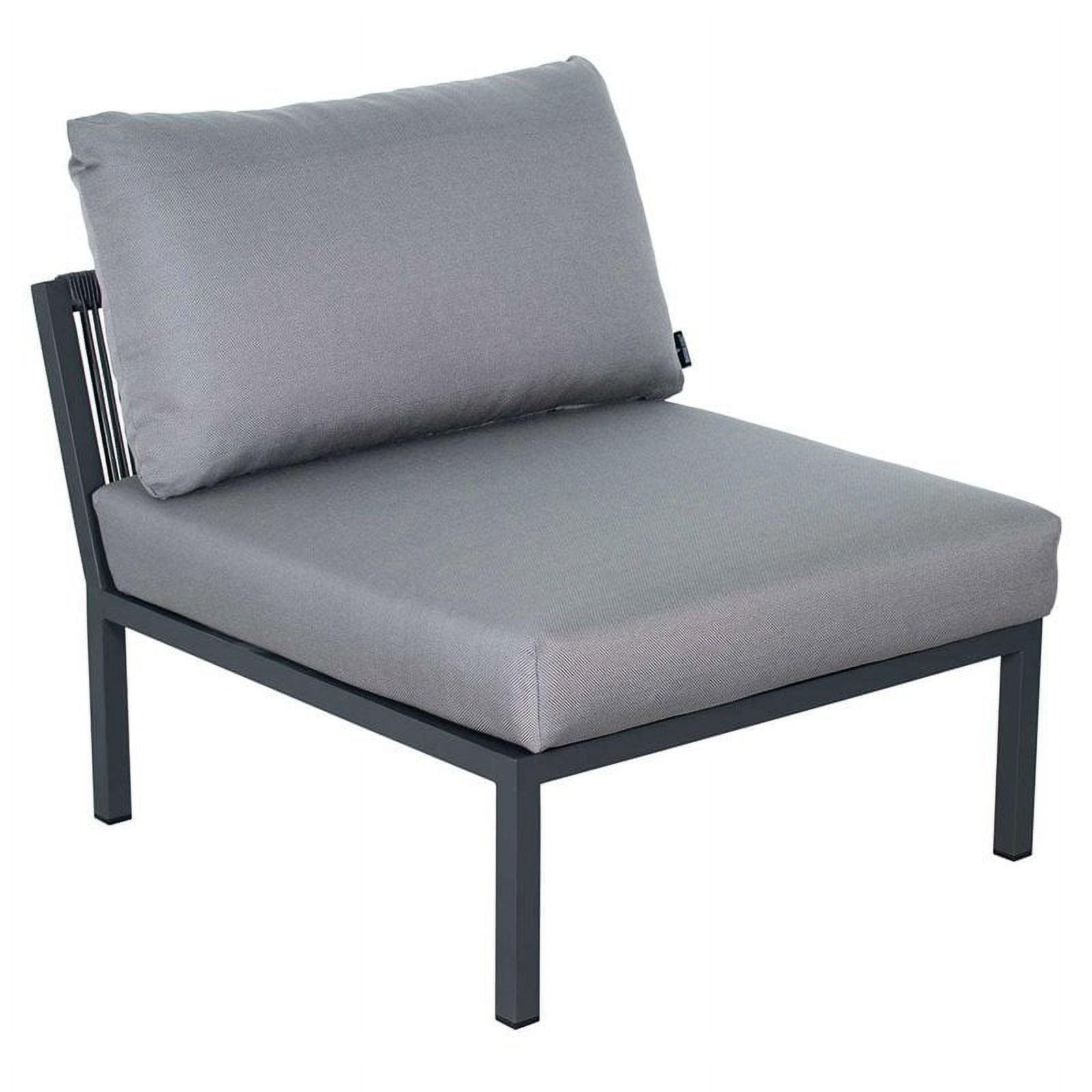 Modern Aluminum Sectional Armless Chair in Dark Gray and Pebble K331084