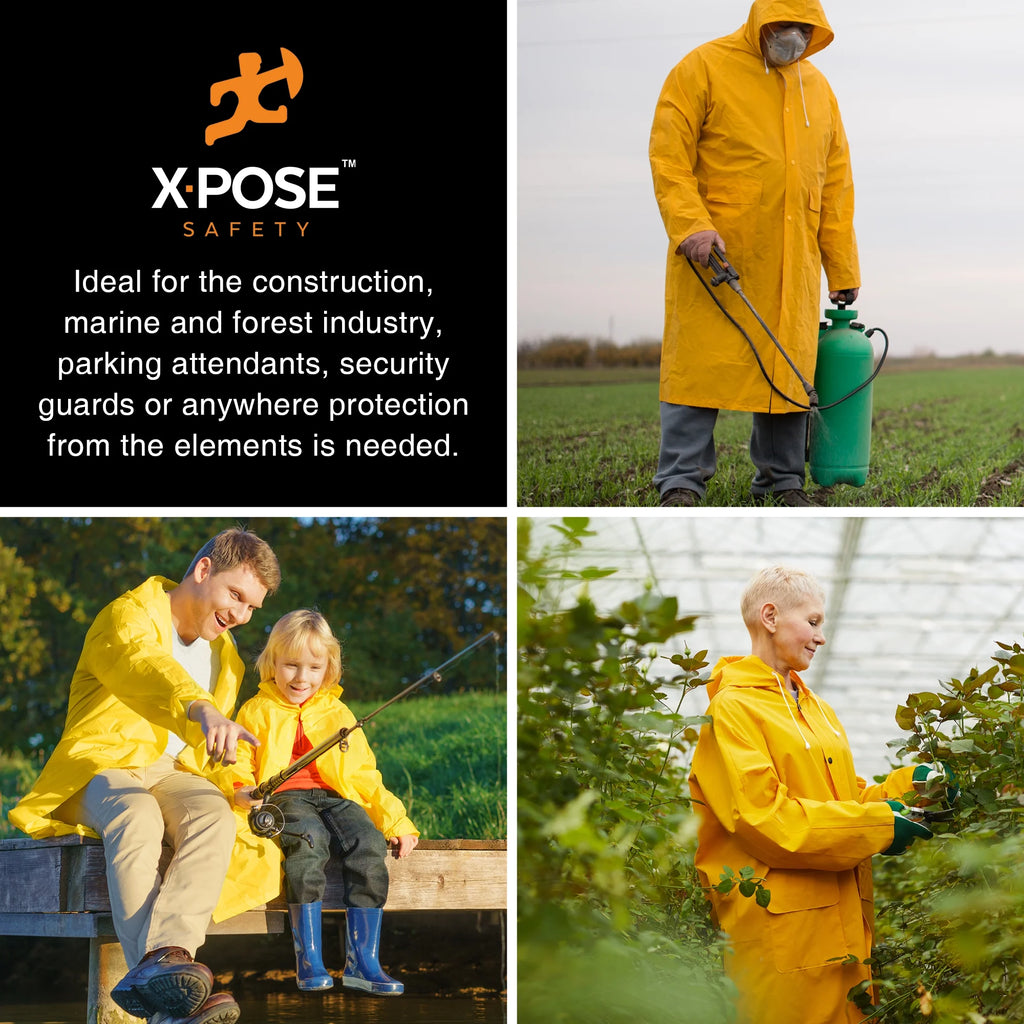Yellow PVC Raincoat Jacket with Detachable Hood S861835