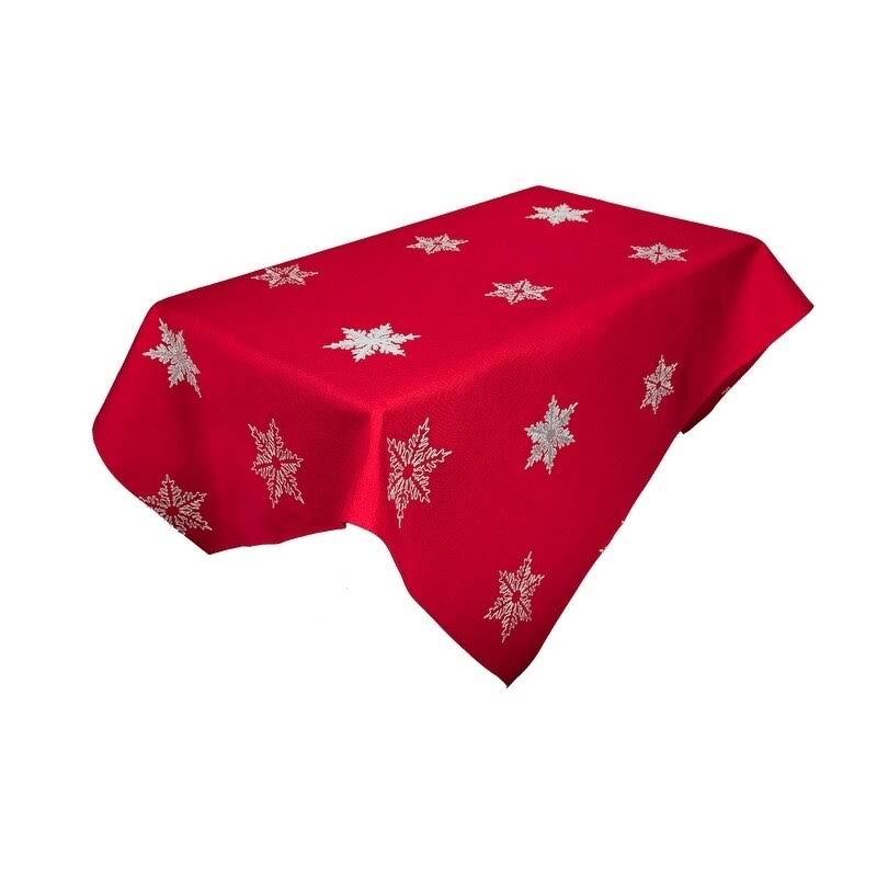 Red Square Christmas Tablecloth 60 by 60-Inch E79744
