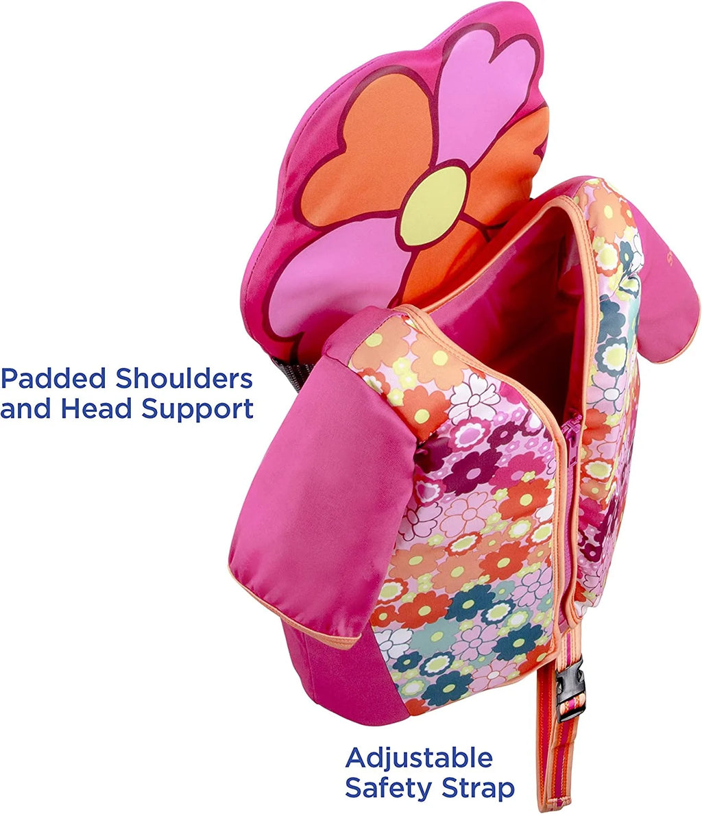Pink Swim Trainer Vest with Buoyancy Collar & Sleeves, Small, Up to 33 lbs. Y202