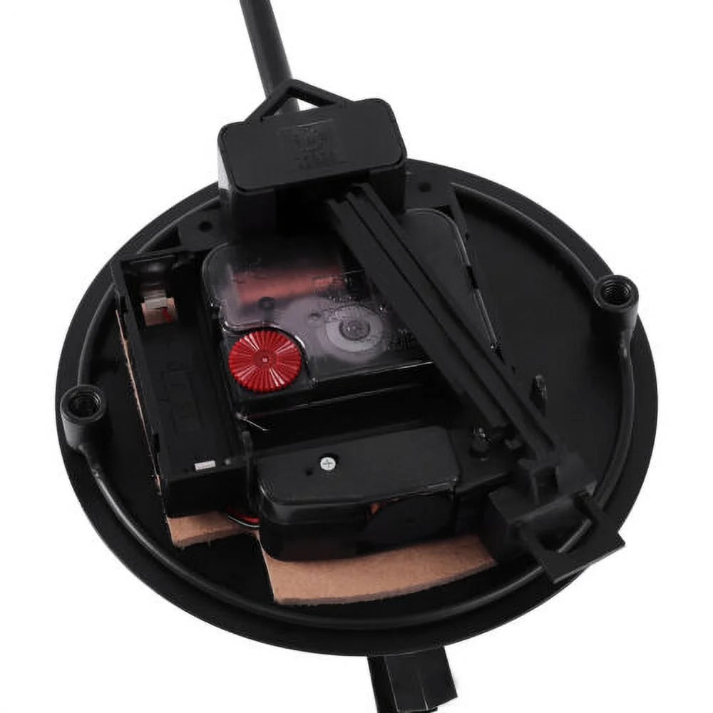 Black Wall Clock Pendulum Silent Quartz Movement Y435