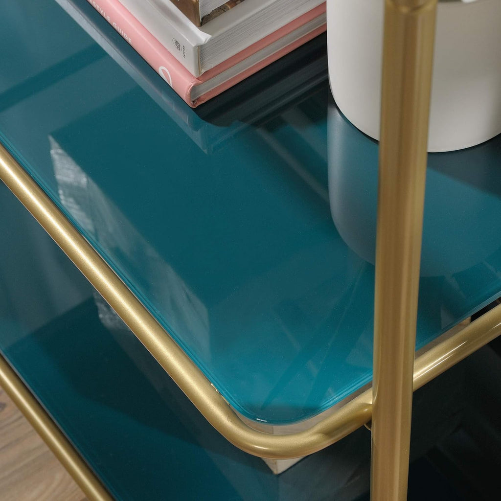 Satin Gold Finish Bookcase Y9216