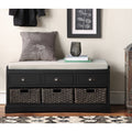 Black Storage Bench with 3 Drawers and 3 Baskets A22504