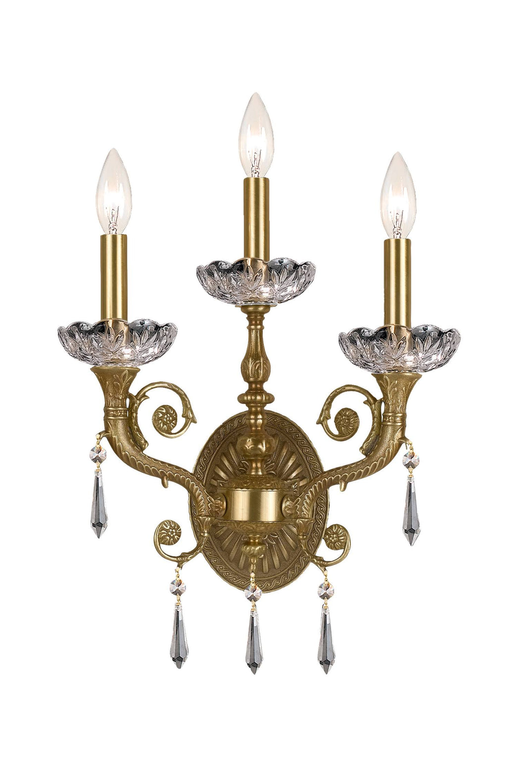 3 Light Wall Mount Sconce, Aged Brass L6327