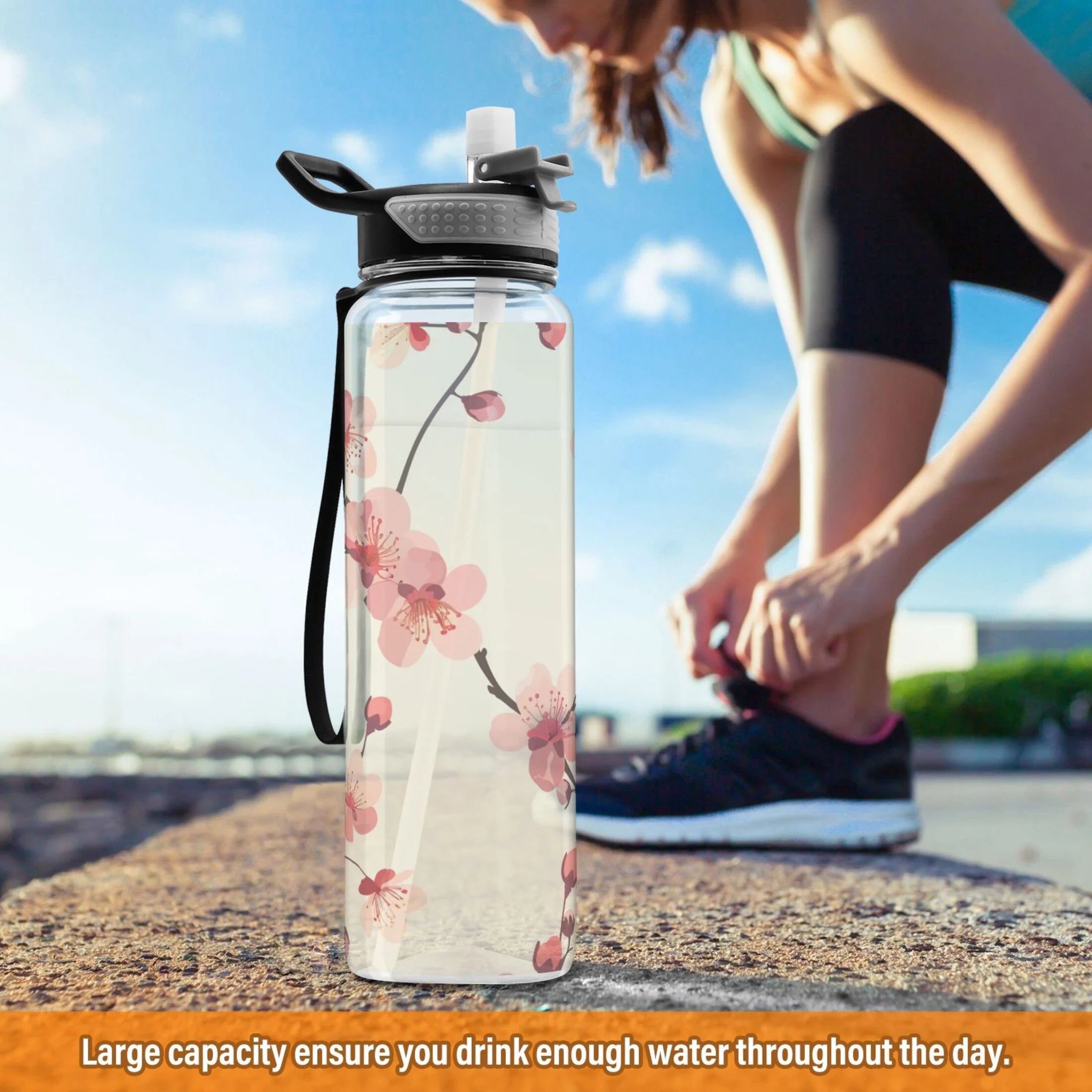 32oz Tritan Sports Water Bottle with Straw D415996