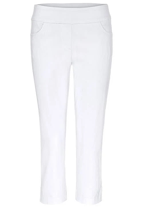 White Pocket Capris, Size 6 U211