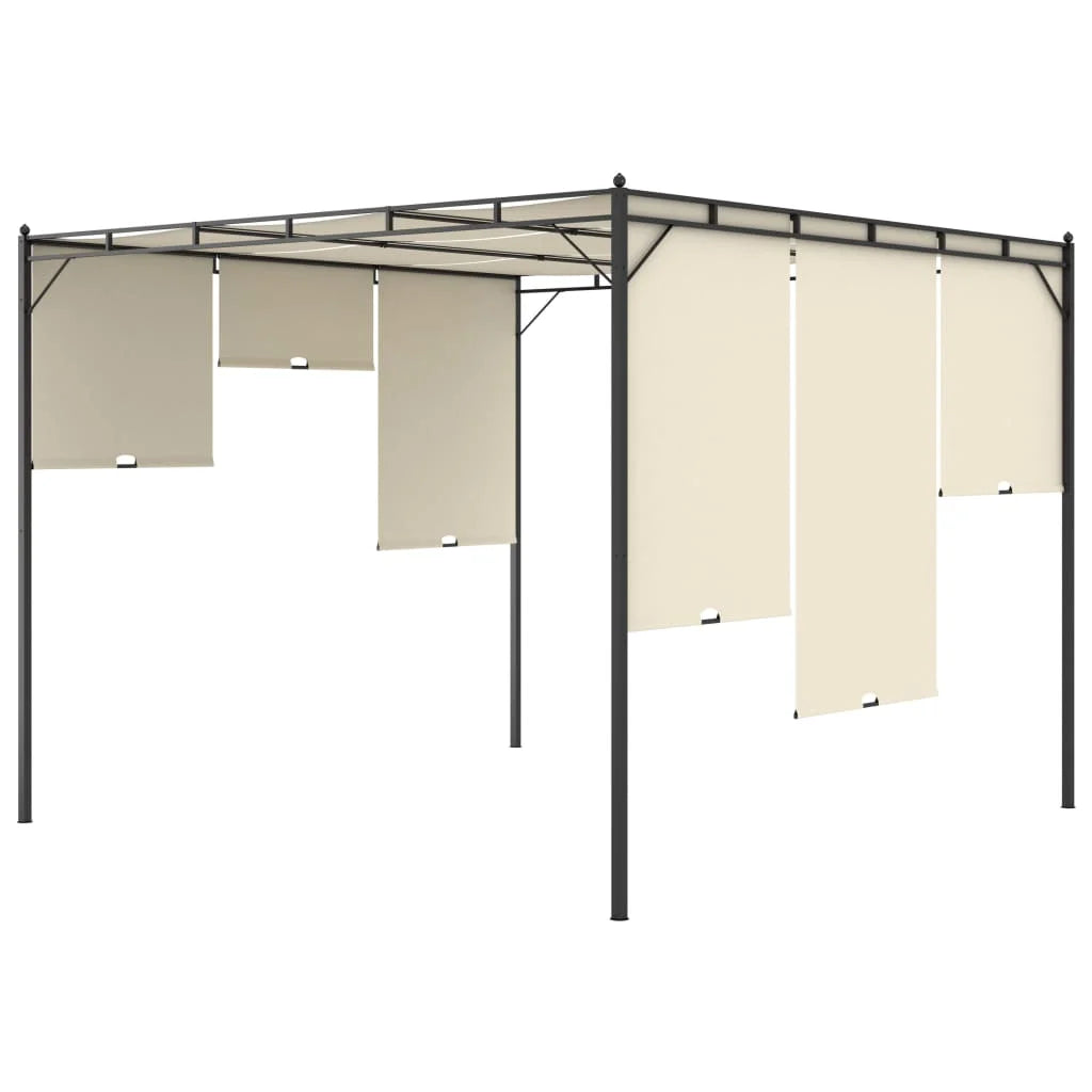 Cream Garden Gazebo with Side Curtain T2100