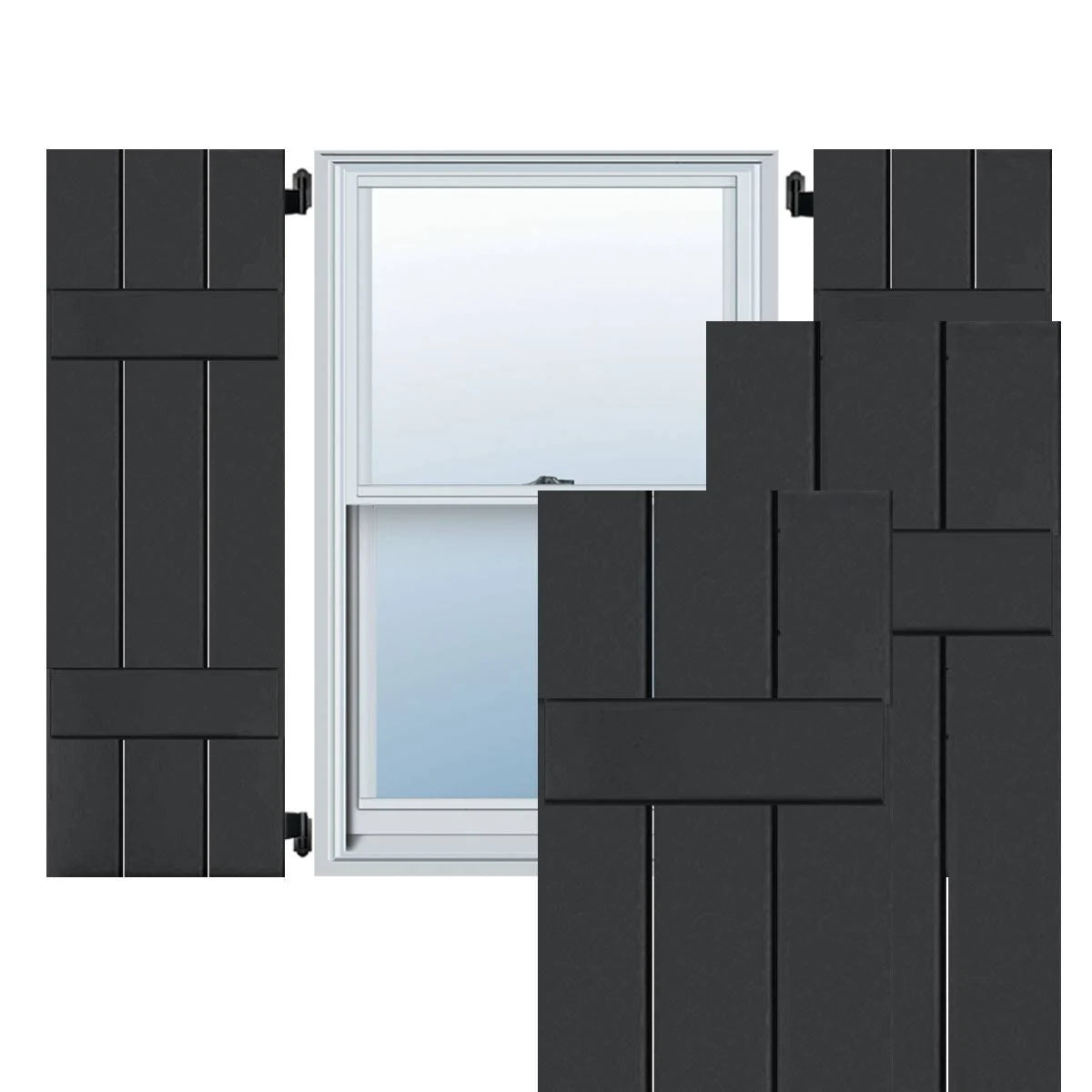 Black Pine Board and Batten Shutters Pair F775775