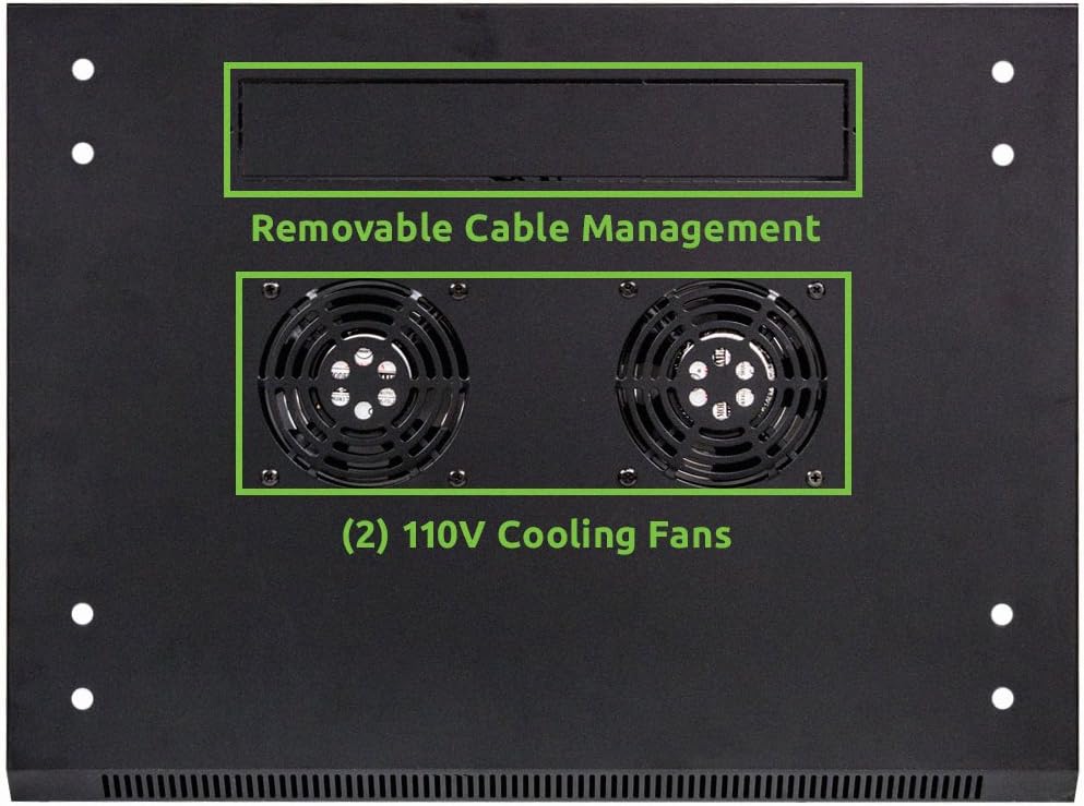 6U Wallmount Cabinet Enclosure 19-Inch Server Network Rack with Locking Glass Door Black D695967