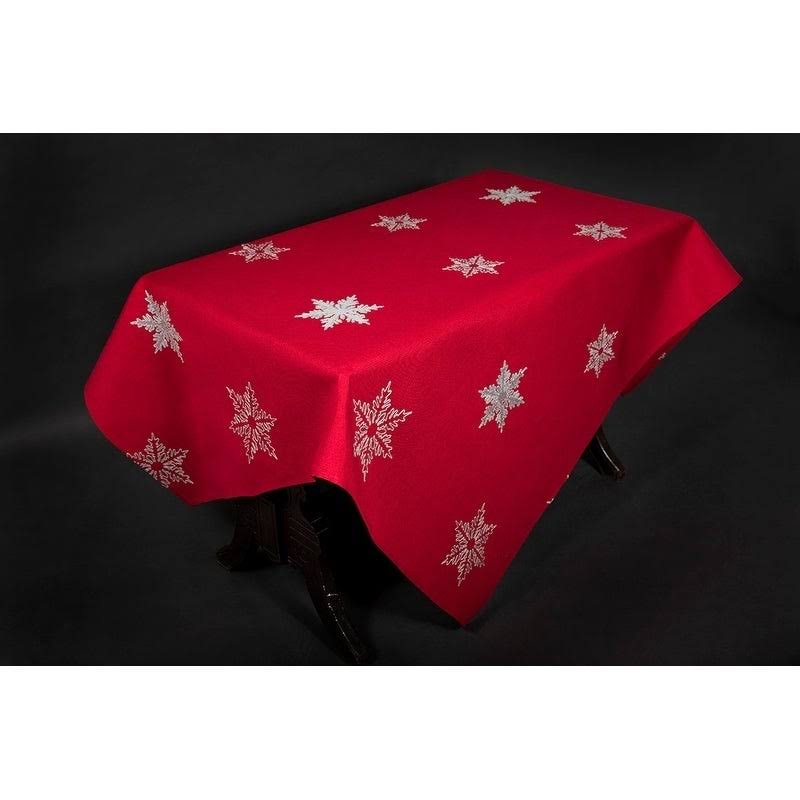 Red Square Christmas Tablecloth 60 by 60-Inch E79744