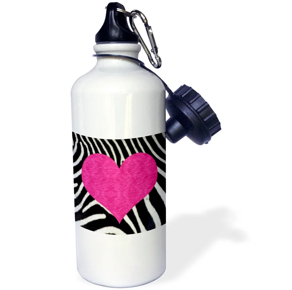 Pink Zebra Animal Stripe 21 oz Sports Water Bottle P43640