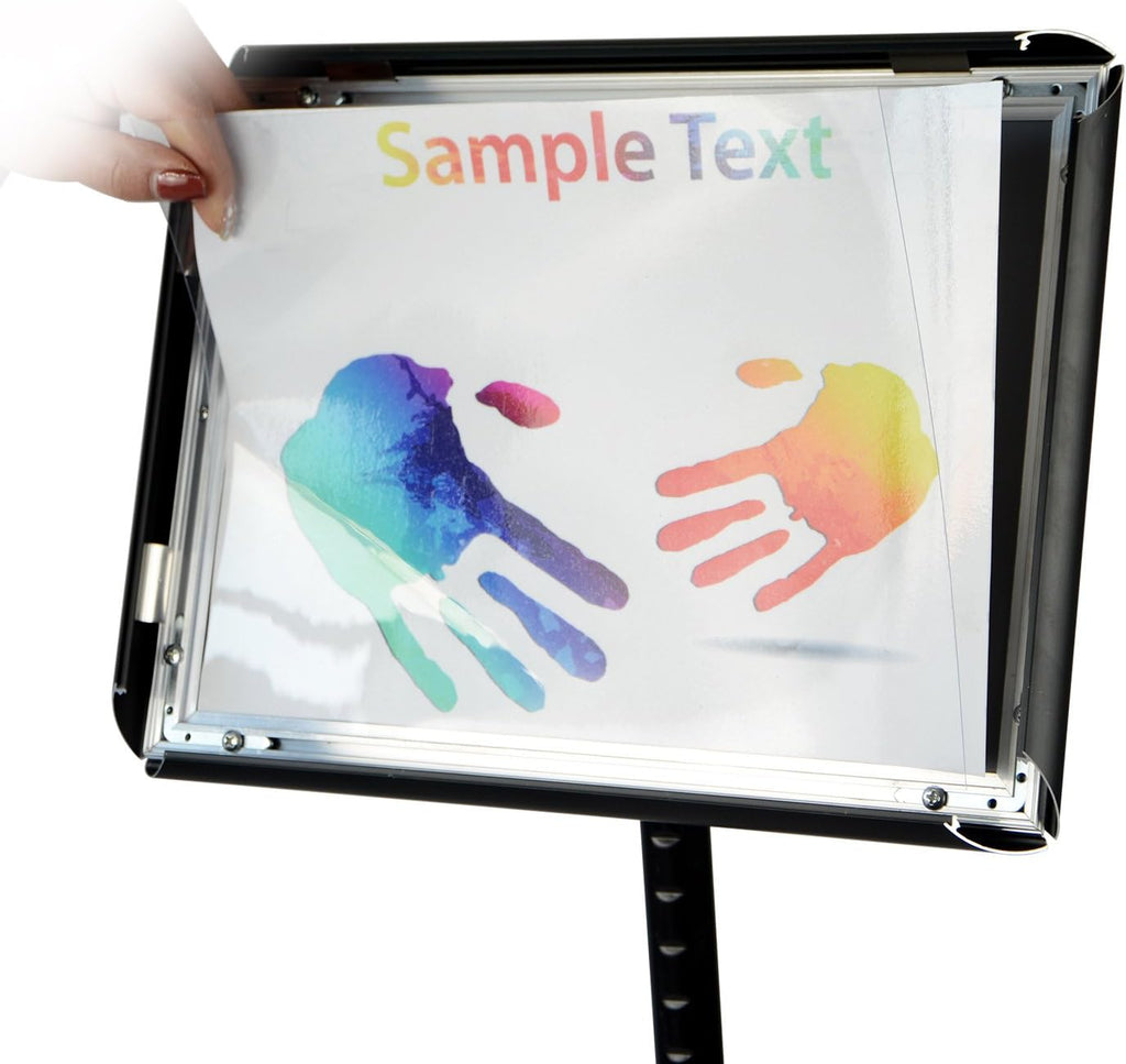 Adjustable Heavy Duty Pedestal Poster Stand with Square Steel Base U751