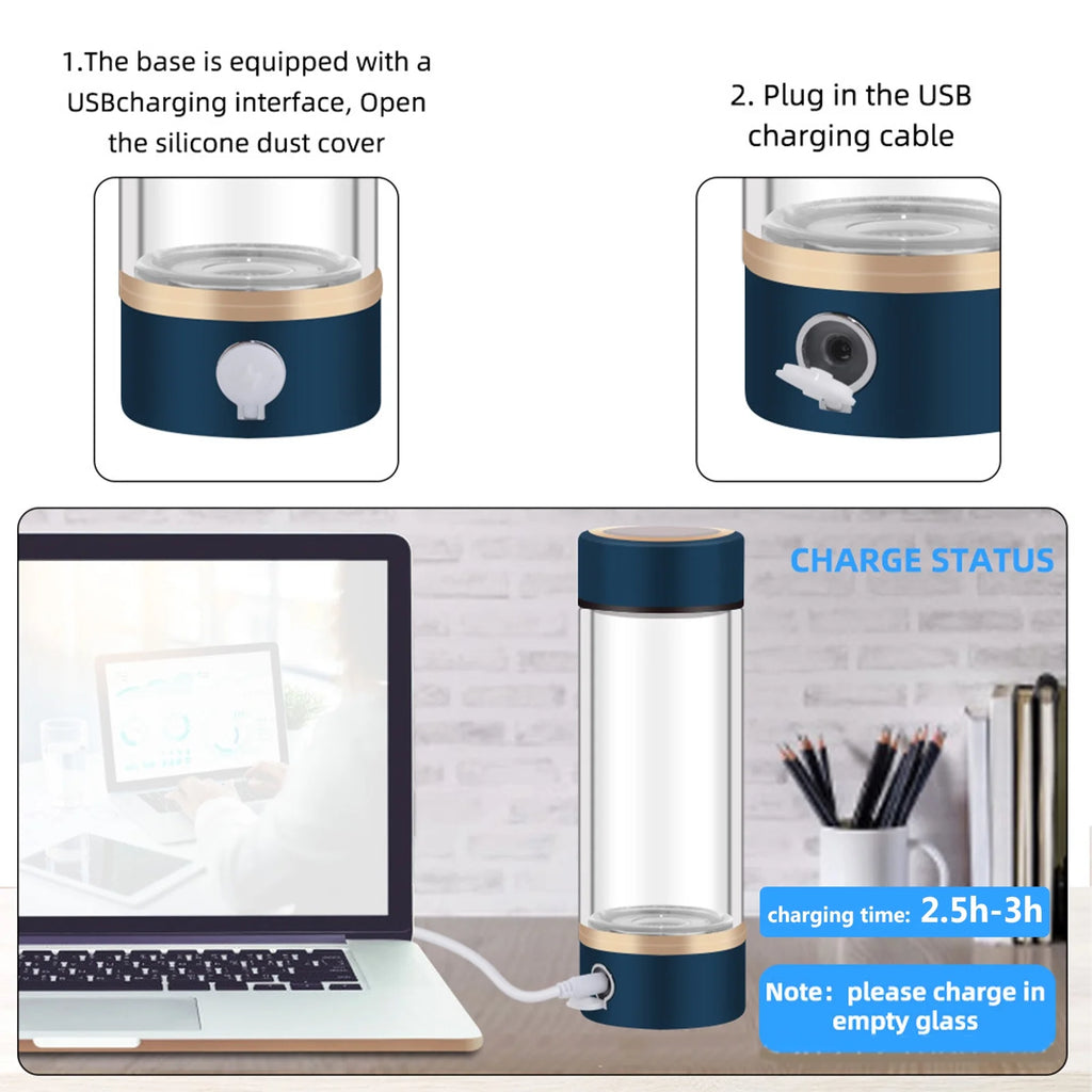 420ml Rechargeable Hydrogen Bottle Glass Cup B206617