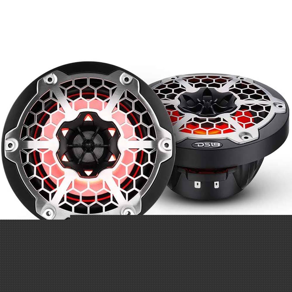Black 2-Way Marine Speakers with RGB LED Lighting L5161