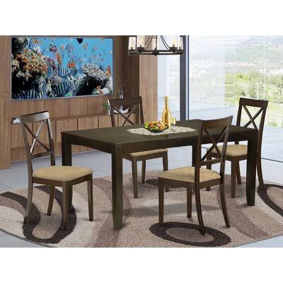 Solid Wood Dining Set 5 Pieces: 1 Table, 4 Chairs Q9695