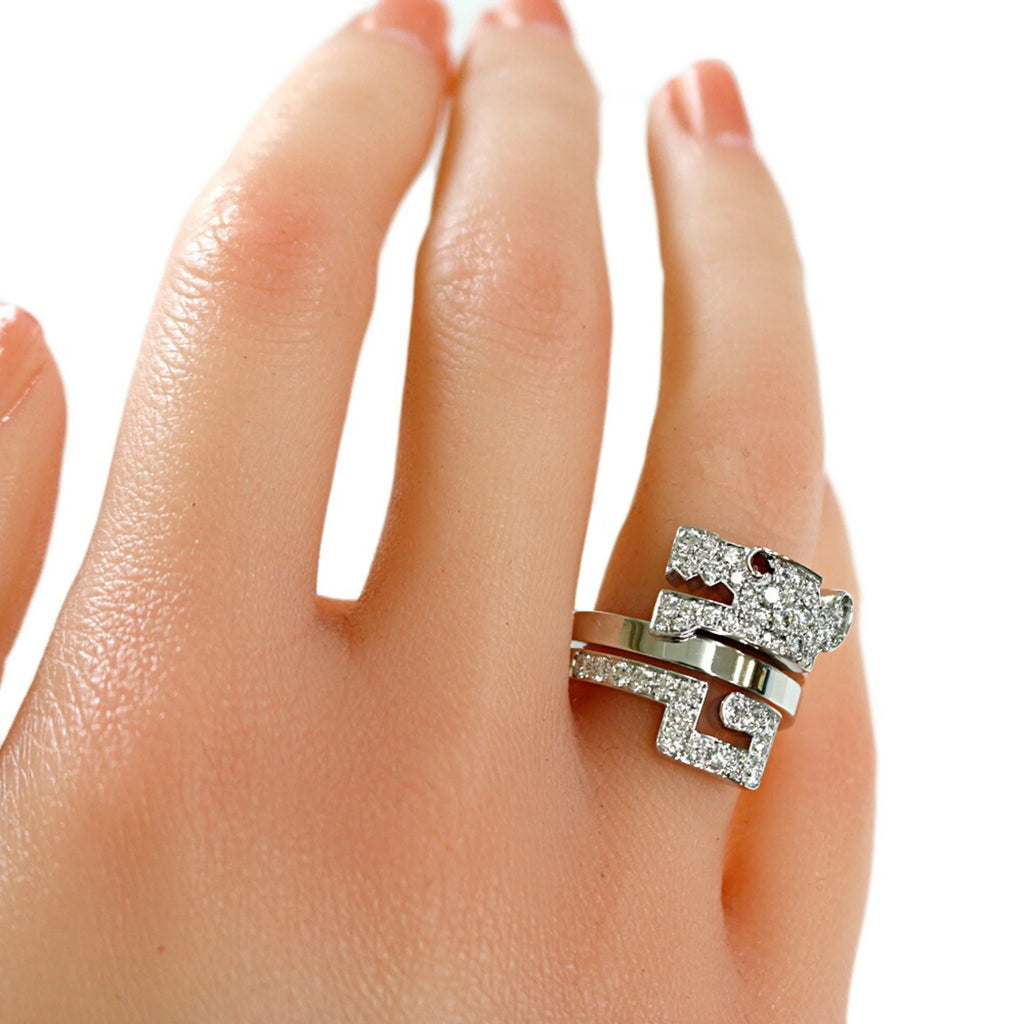 18K White Gold Diamond Ring L29636