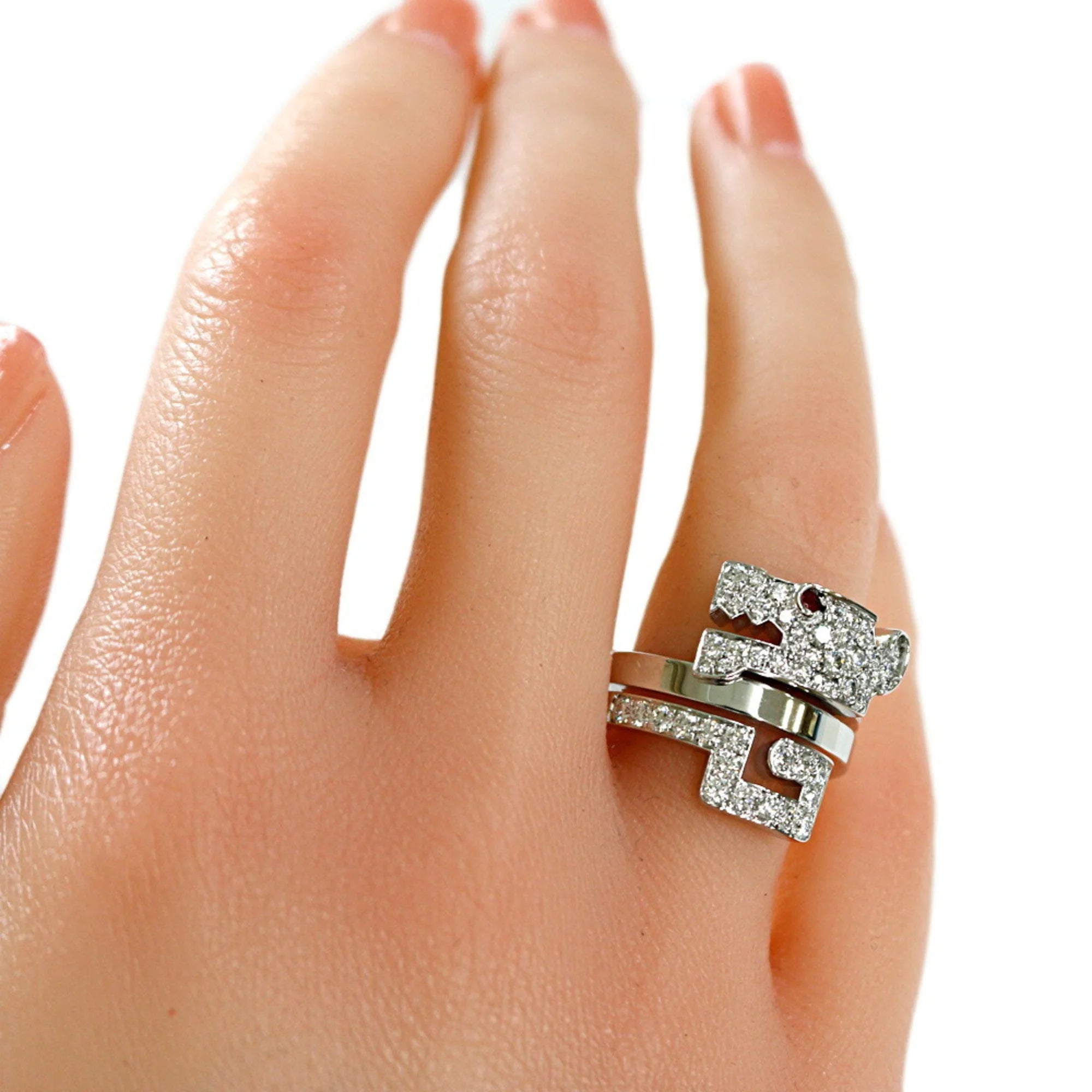 18K White Gold Diamond Ring L29636