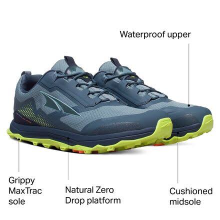 Gray/Lime Low Trail Running Shoes R23415