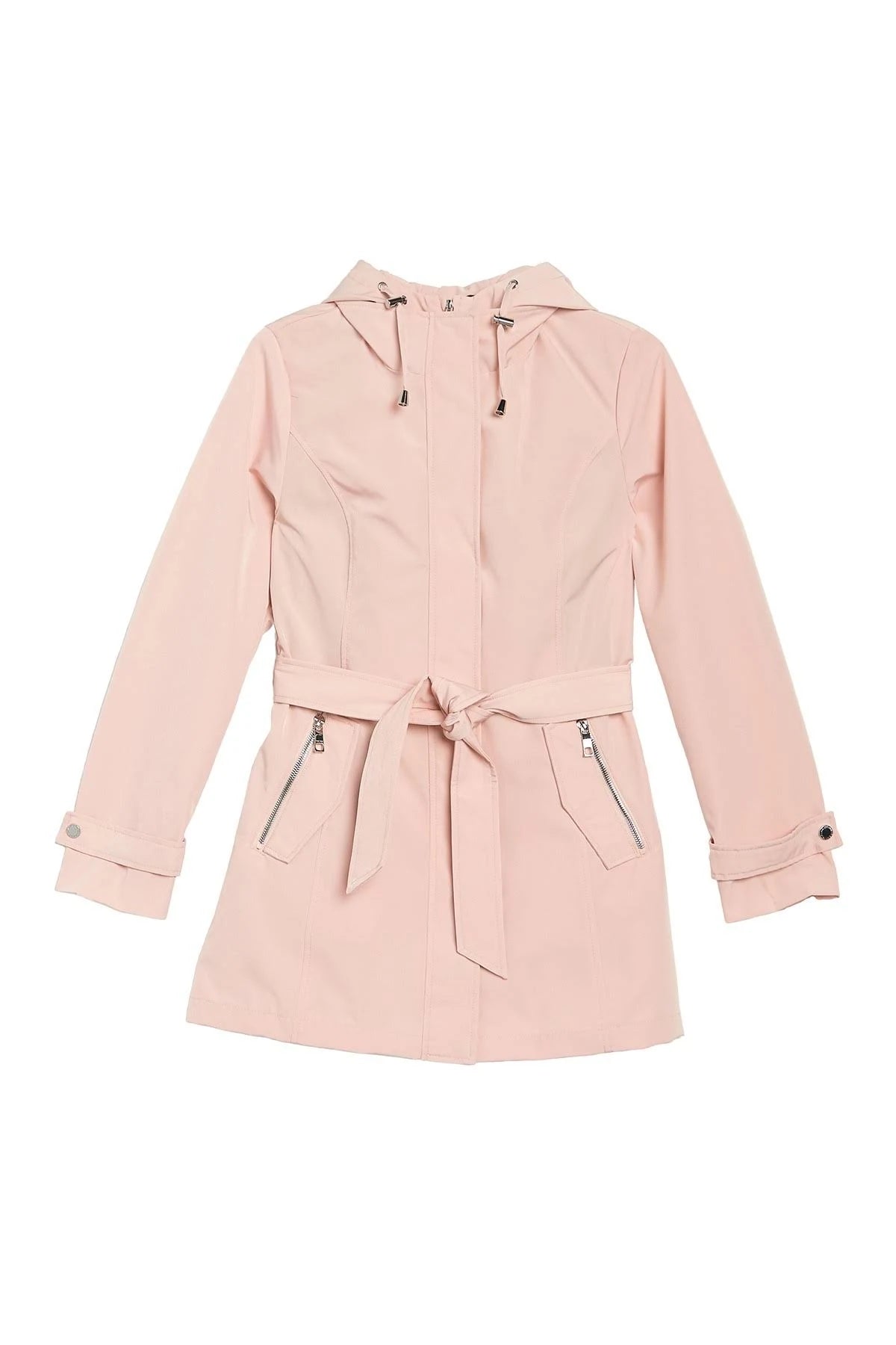 Dusty Pink Hooded Water-Resistant Raincoat J698