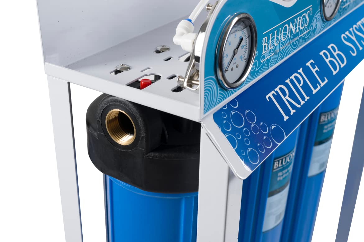 Complete Well Water Solution with UV Sediment Carbon Filter Purifier System 24GPM Triple Housing 40 Mic Pre Filter M7248
