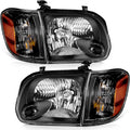 Black Housing Amber Reflector Clear Lens Headlight Assembly G899
